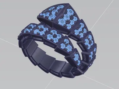 BVLGARI snake diamonds ring 3D print model