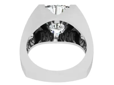 Round Diamond Euro Shank Ring 4533 3D print model
