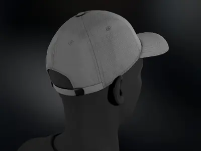 Gray Basketball Hat Low-poly 3D model