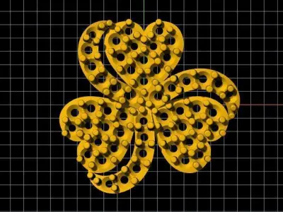 flower heart studs earrings 3dm and stl file 3D print model