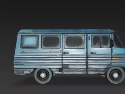 blue bus 3D model