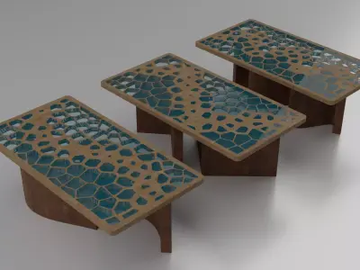 Organic Pattern Three Dining tables 3D model