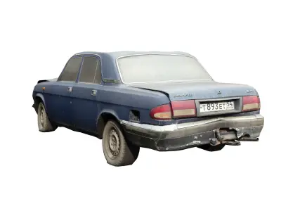 Old Soviet Car Volga Low-poly 3D model