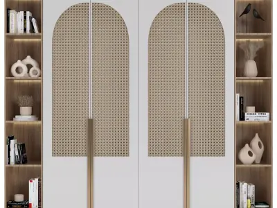 Rattan Wardrobe Furniture 03 3D model