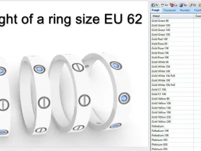 Screw Ring Set 4 Variations Size 62 3D print model