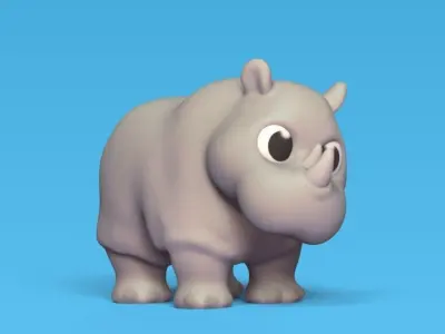 Rhino Cartoon 3D print model
