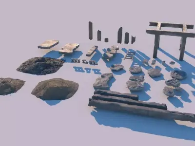 debris - PBR Low-poly 3D model