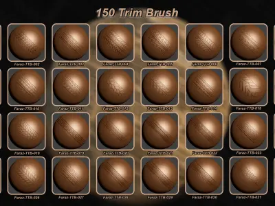 150 Tire tracks trim brush alpha and Photoshop Brush 3D model