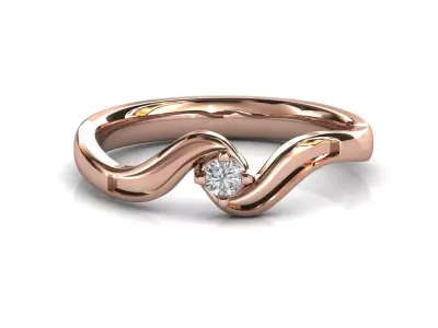 STL 3DM Print Ready Women Diamond Ring Lightweight Printable  3D print model shop