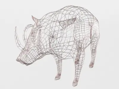 Babirusa warthog Low-poly 3D model
