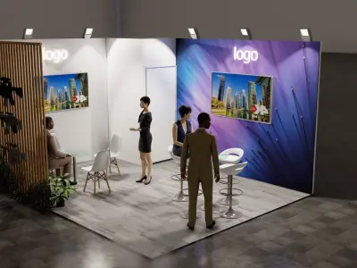 4 in 1 exhibition design 3D model