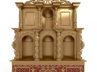 Baroque hispanic american  retable 3D model