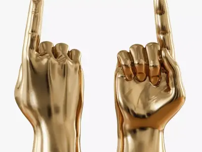 Gold figurine hand 3D model