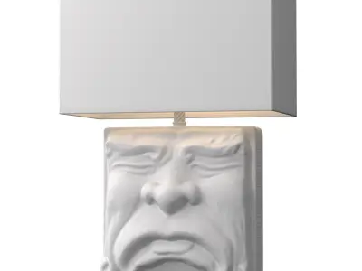 Modern Decor Statuette Tragedy Mask Sculpture Table Lamp 3D model