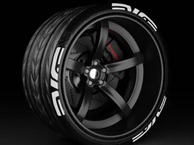 Wheel for cars Free low-poly 3D model