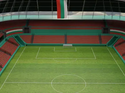 Bulgaria Football Stadium and Interiors Low-poly 3D model