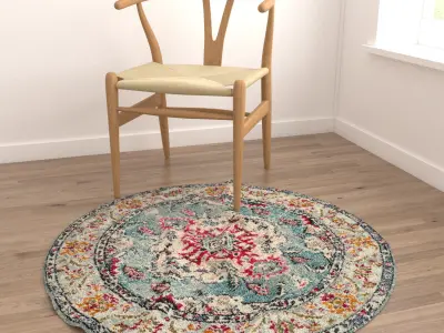 Round Rug Set 217 3D model