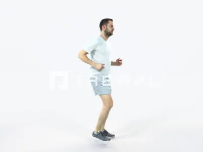 Portrait 07M Running Jogging Football Sports Man Low-poly 3D model