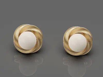 Lux   earrings  printable gold jewelry printable 3D model 3D print model