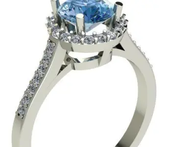 Tiffany Style Engagement Diamond Ring 3D print model