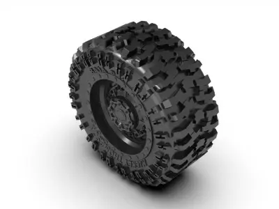 Black Rhino Abrams Wheel  and MICKEY THOMPSON BAJA PRO TIRE 3D print model