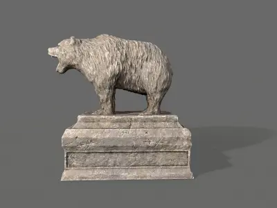 Bear Statue Low-poly 3D model