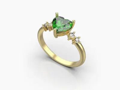 Ring with a heart  3D print model