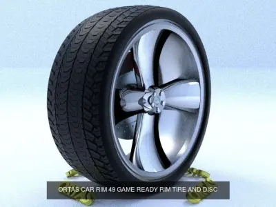 ORTAS CAR RIM 49-50 GAME READY RIM TIRE AND DISC 3D Model Pack