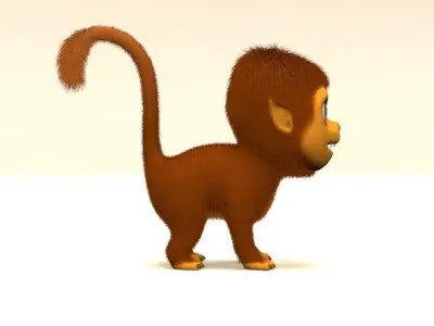 cartoon monkey Low-poly 3D model