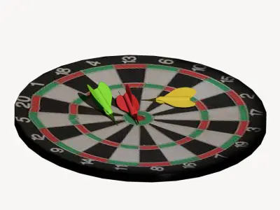 darts dart board Free low-poly 3D model
