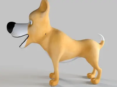 Cartoony dog Low-poly 3D model