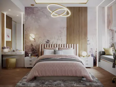 girl bedroom design 3D model