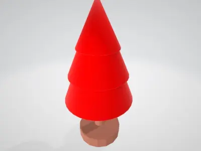 Christmas Tree Figurine Low poly Low-poly 3D model shop