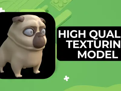 Fully Rigged Cartoon Character Dog Low-poly 3D model