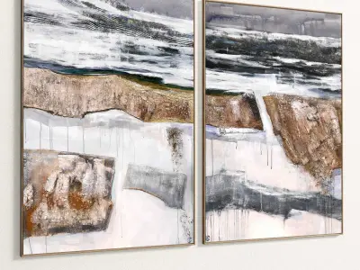 Plaster Two Photo Frame 300 Low-poly 3D model