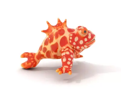 Spotted Orange Frog model pack Low-poly 3D model
