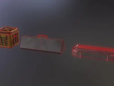 Sci-Fi crates Free low-poly 3D model