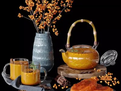 Honeycomb decorative set 3D model