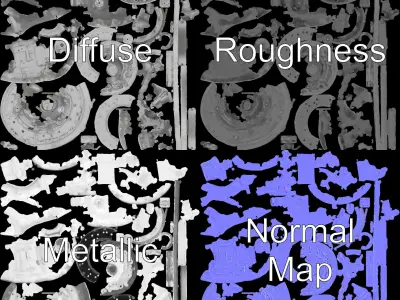 Industrial Gearbox Model Pack Low-poly 3D model