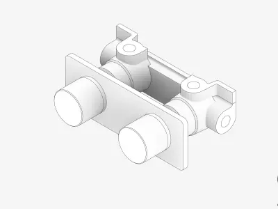 Wall Mixer Tap - Luxury - Two - Twin Low-poly 3D model