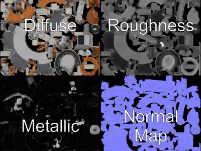 Mars Lander model pack Low-poly 3D model