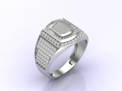 Print Ready STL 3DM  Gents Rings Diamond Men Ring  3D print model 199
