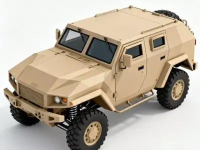 Modern 4x4 Light Tactical Vehicle 3D Model Low-poly 3D model
