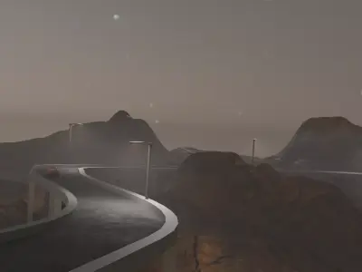 foggy and dark environment Free low-poly 3D model