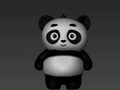 3d Panda bear Low-poly 3D model