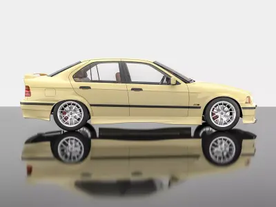 yellow sport car 3D model