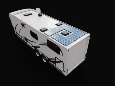 Motorhome Trailer RV Low-poly 3D model