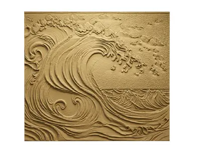 3D Wall Panel mural decor set relief stl 06 3D model