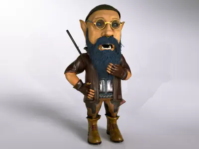 Stylized Dwarf Low-poly 3D model