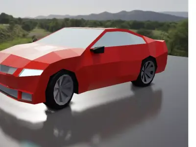 Lowpoly Car in polygons 3D model